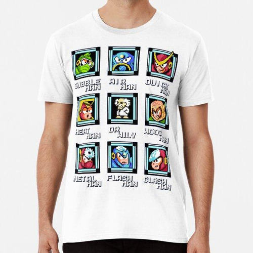 Remera Nes Retro Video Game Mega Man Bosses - Edredón, Camis