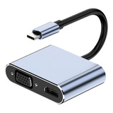 . Adaptador De Hub Pd Vga 4k Compatible Con Hdmi Tipo C A .