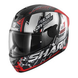 Capacete Sharkd-skwal 2 Noxxys Mat Krs Preto/verm/prata 60 L