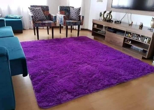 Alfombras Peluda Alfombra Violeta 180x200 Antideslizante