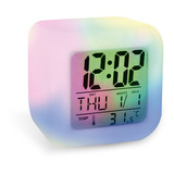 Reloj Digital Cubo Luces Led Alarma Despertador Temperatura 