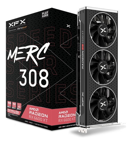 Placa De Video Xfx Merch Rx 6600xt 8gb Gddr6 Hdmi 3dp 128bit