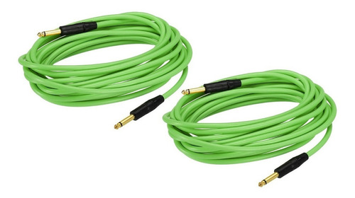 Cable Para Guitarra Eléctrica Trs 1/4  6m Verde