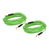 Cable Para Guitarra Eléctrica Trs 1/4  6m Verde