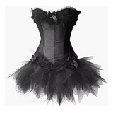 Vestido Burlesco De Satén Con Corsé Y Tutú Para Halloween