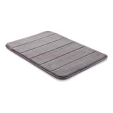 Alfombra De Baño Memory Lineas Gris Antideslizante