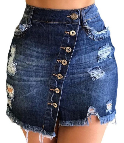 H Summer Plus Size Shorts Falda De Mezclilla Para Mujer