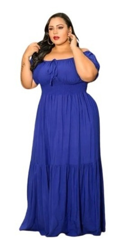 Vestido Viscose Longo Moda Evangélica Plus Size Envio 24 Hs.