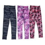 Pack 3 Calzas Deportivas Mujer Lycra Estampadas Surtidas