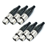 6 Plugs Conectores Xlr Canon Femea Santo Angelo Sa2x