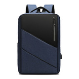 Mochila Slim Leve Impermeável Para Notebook 15.6 Resistente Cor Azul