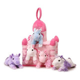 Unipak 12 Pink Plush Horse Castle 5 Caballos De Peluche En E