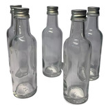 Botella Vidrio Redonda 50 Ml, Tequilera Mini Aluminio (50pz)