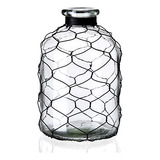 Decorative Glass Bottle Vase Chicken Wire Wrap Flower V...