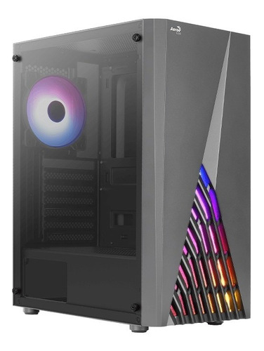 Caja Gabinete Chasis Gamer Aerocool Delta Rgb Vidrio Ventilador