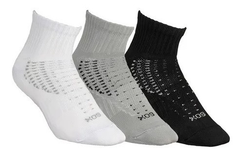 Tripack Soquetes Running Sintético Blanco Amarillo Negro Sox