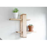 Estante De Pared Decorativo Plantas En Madera Solida 