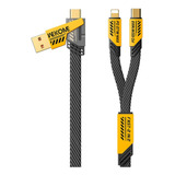 Cable 4 En 1 Wekome Mech Style Usb A Tipo C Con Doble Conect