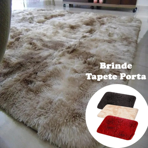 Tapete Carpete 200x150 Super Peludo Macio Shaggy + Tapete