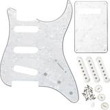 Kit Escudo Perolado Sss Para Guitarra Com Knobs E Capinhas 