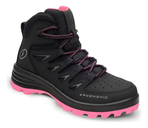Bota De Seguridad Quantum Negro-rosa Riverline | Envío gratis