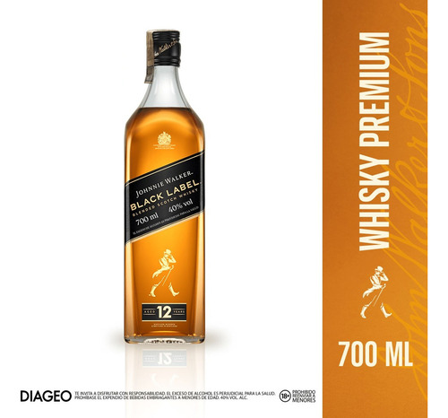 Johnnie Walker Black 700ml - mL a $213