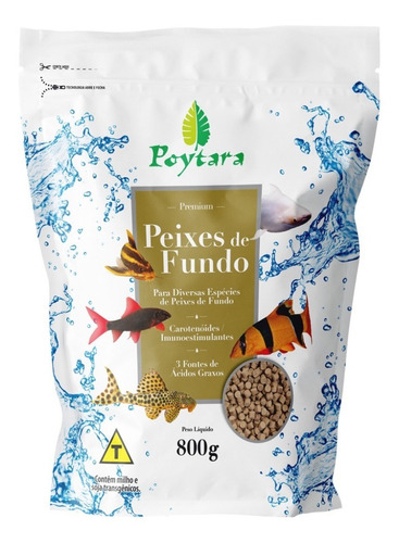 Poytara Peixes De Fundo 1kg Raçao Cascudo Botia Coridora 