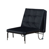 Acme Muebles Senon Futón Silla En Plata Y Negro