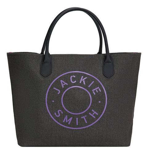 Bolso Jackie Smith Playero Modelo Tokyo Color Negro En Caja