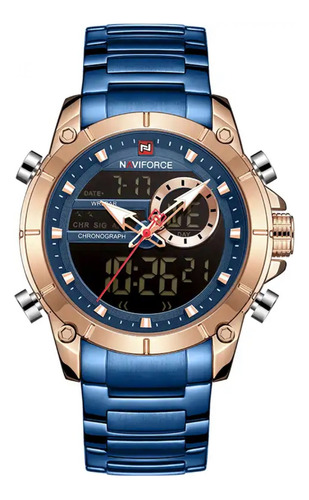 Reloj Naviforce Originales Acero Lnoxidable Black Nf9090m