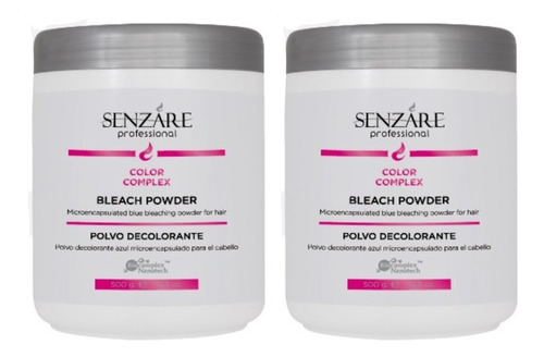 Senzare Decolorante Azul Bleach Powder 500ml   2 Pzas