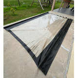 Toldo Enrollable Lona Negra Y Pvc Cristal Liquido. Canning