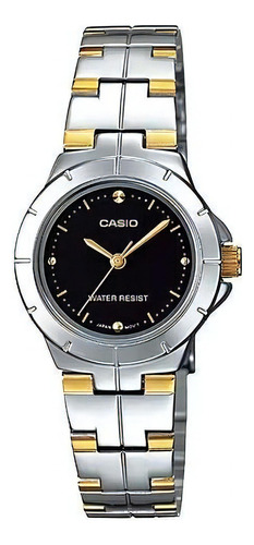 Reloj Mujer Casio Ltp-1242sg-1cdf Color De La Correa Gris Color Del Bisel Gris Color Del Fondo Negro