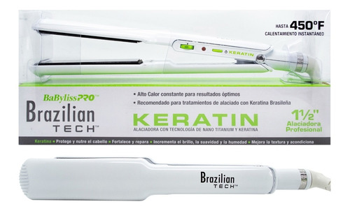 Babyliss Brazilian Tech Keratina Planchita De Pelo 3c