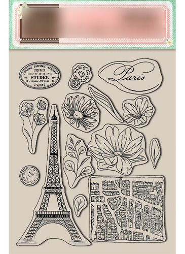 Scrapbooking  Sellos Silicona  Stamperia Paris Plancha14x18