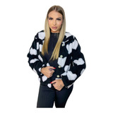 Jaqueta Sobretudo Feminino Ted Xadrez Blusa Frio Bobojaco 