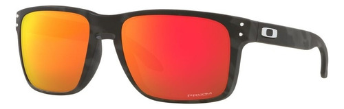 Anteojos De Sol Oakley Holbrook Xl Extra Large Con Marco De O Matter Color Matte Black, Lente Ruby De Plutonite Prizm, Varilla Matte Black De O Matter - Oo9417