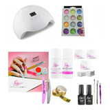 Kit Gel Uv Profesional Para Uñas Más Lámpara Uv Manicure