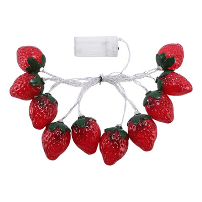 Cadena Led Ligera De 78,7 Pulgadas Con Diseño De Fresas, Fie