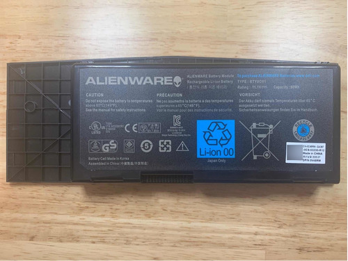 7xc9n Dell Alienware M17x R3 R4 Batería 9-cell Original New