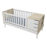 Cuna Funcional Bebe 1 Plaza Neo Nordica Baranda Desmontable Color Blanco