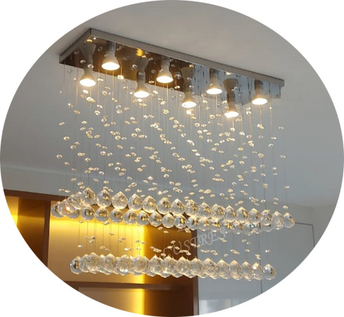 Luminária Plafon Teto Retangular Luxuoso Para Sala De Jantar
