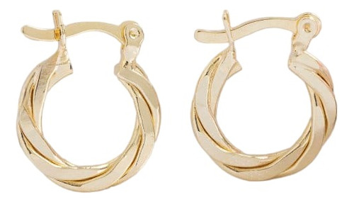 Candongas/aretes Para Mujer En Oro 18k Pequeñas Entorchada