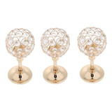 3 Unidades Candelabros Cristal De Mosaico Lámpara Mesa Luz S