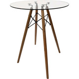 Mesa 70cm Vidro Bistro Redonda Eiffel 100cm Alta  