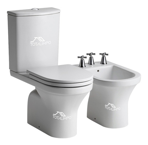 Juego Baño Ferrum Varese Inodoro Largo Deposito Bidet