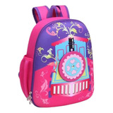 Mochila Infantil Passeio Creche Menina Trenzinho Rosa  