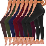 7 Pack High Waisted Leggings For Women - Buttery Soft W...