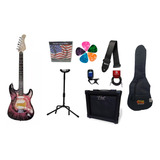 Guitarra Condor Strato Gx40 Fsbl Completo Kit Mãe