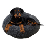 Cama De Mascota Tipo Dona Perro Gato Suave Antiestres 60 Cm Color Gris Oscuro